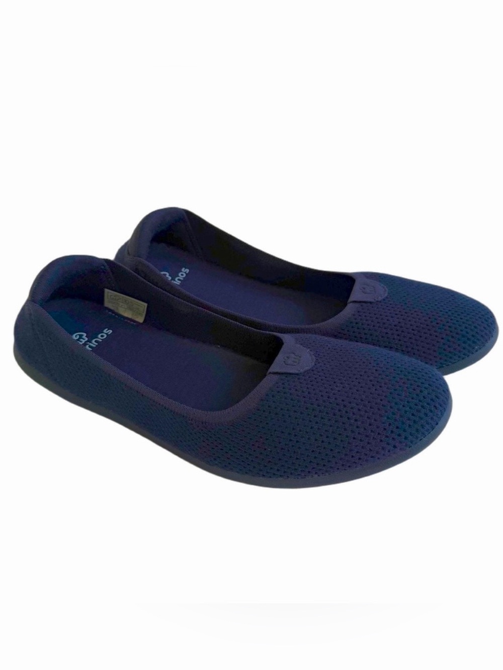 Merinos Navy Blue Knit Ballet Slip On Flats  Women’s Size 10.5 Washable EUC